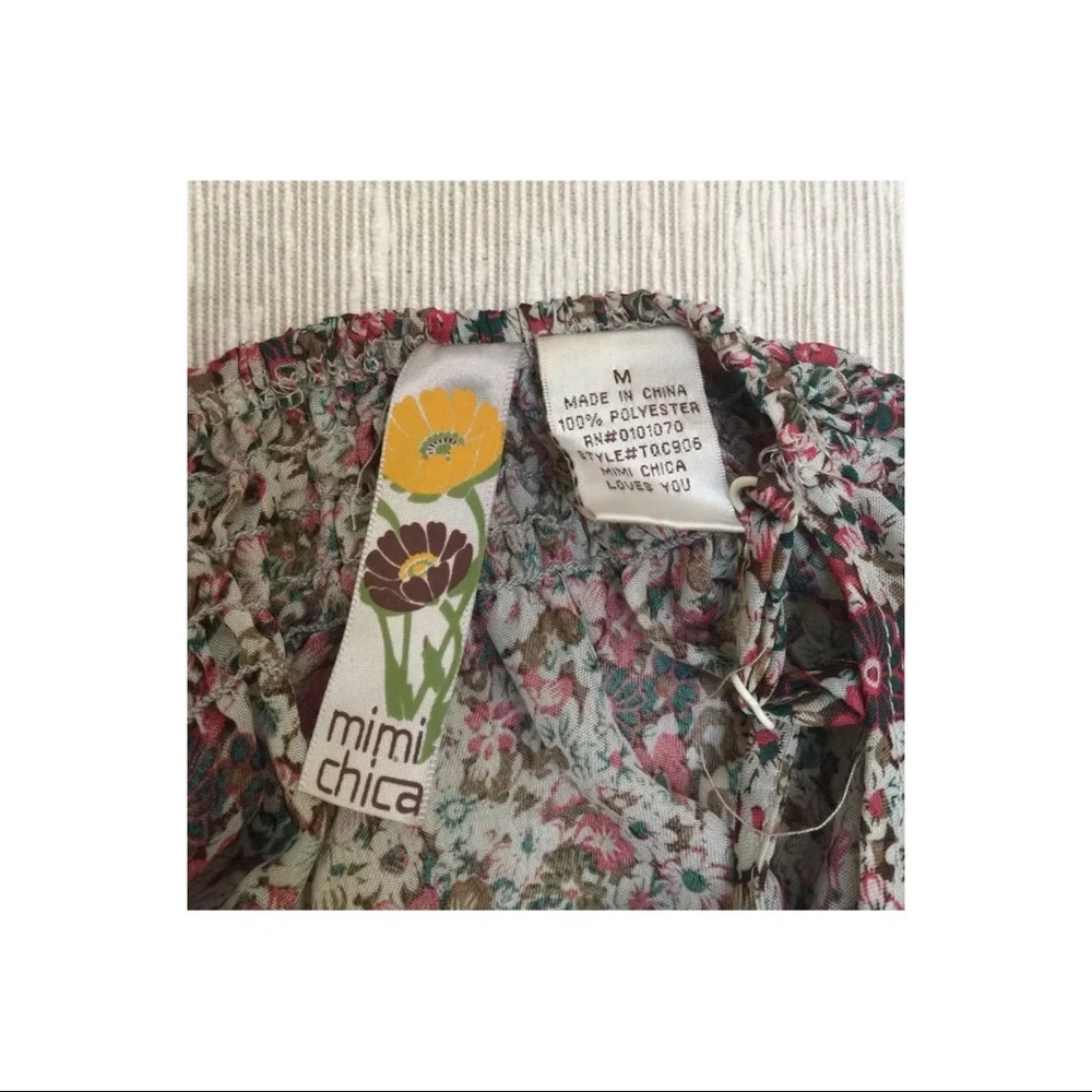Mimi Chica Boho Festival Top Strappy Sheer‎ Size M